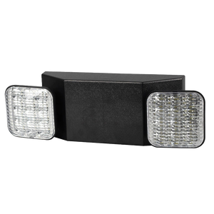 LED Square Fire Double Head Emergency Light Black_Spiral Lighting