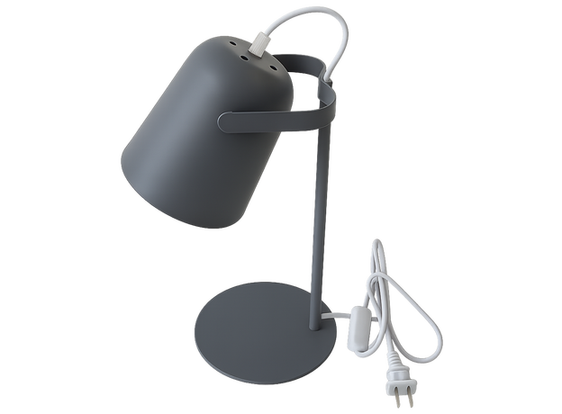E27 Metal Table Lamp Grey_Spiral Lighting