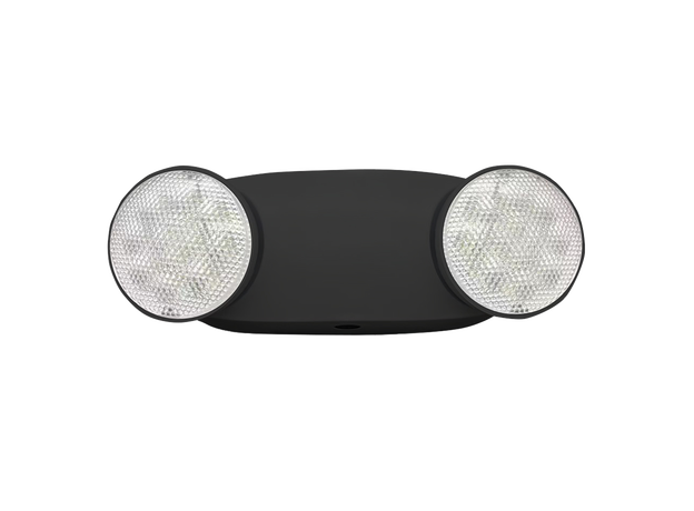 LED Round Fire Double Head Emergency Light Black_Spiral Lighting