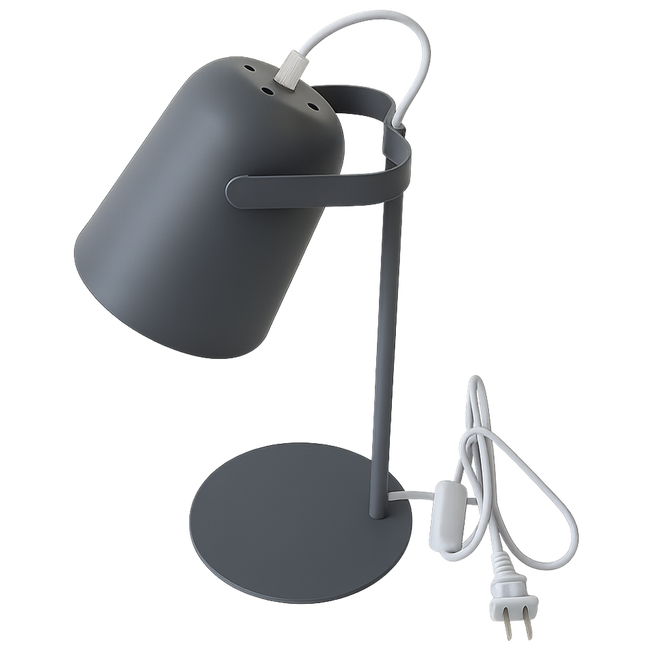 E27 Metal Table Lamp Grey_Spiral Lighting