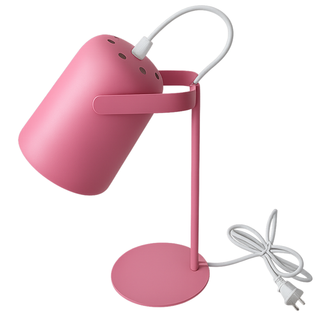 E27 Metal Table Lamp Pink_Spiral Lighting