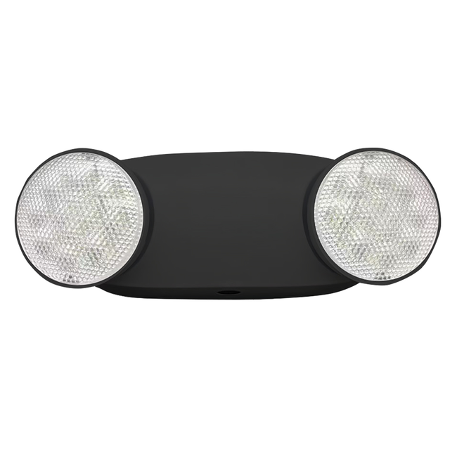 LED Round Fire Double Head Emergency Light Black_Spiral Lighting