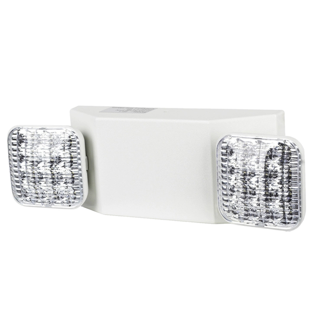 LED Square Fire Double Head Emergency Light White_Spiral Lighting